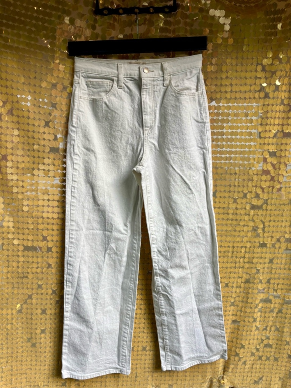 Universal Thread High Rise Wide Leg White Denim Jeans Size 6R NWOT - Picture 14 of 16